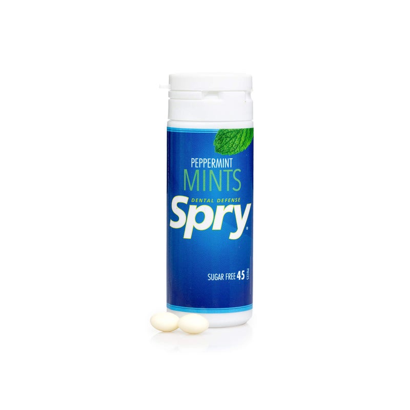 Spry Xylitol Peppermint Mints Sugar Free Candy - Promote Oral Health, Increase Saliva Production, Stop Bad Breath, Non-GMO, Gluten-Free, 45 Count (Pack of 1) - Image 4